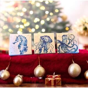 Beautiful Canvas Pictures Of An Octopus, A Jellyfish & A Sea Horse!!